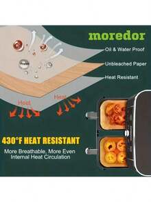 50/100pcs Square Air Fryer Liners, Disposable, Oven, Microwave, Heat-Resistant Cooking Air Fryer Liners, Ideal For Kitchen And Party Essentials, Food Contact, Baking Tools, Non-Stick Baking Paper, Oven Bottom Liner - Multicolor - View 10