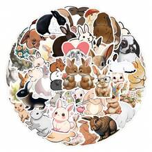 55-teiliges Hasen Aufkleber Set, PVC Cartoon Hasen Aufkleber, geeignet für verschiedene Oberflächen wie Kunststoff, Glas, Stoff und Keramik - verschiedene unregelmäßige Formen, perfekt für DIY, Basteln und Dekoration, geeignet für Personen ab 12 Jahren.