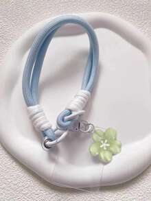 1 pieza Llavero con colgante de Sakura de gelatina estilo INS, cadena trenzada, accesorio de encanto de teléfono corto - Multicolor - Ver 9