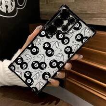 Funda de teléfono creativa de billar con diseño de cereza para S25 S24 S23 S22 S21 S20 FE S20 Ultra A03s A04E/M04 A05s A06 4G A13 4G A15 4G/5G A25 5G A32 4G A55 5G A03 A04 A05 A12/M12 4G A13 5G/A04S A16 4G/5G A35 5G S20 S20 Plus A34 S21 FE Ultra Plus 4G 5G, funda trasera transparente suave a prueba de golpes - Colores mixtos - Ver 4