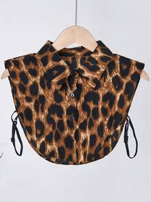 1pc Classic Leopard Print Detachable Collar, Fashion Casual Collar Insert For Sweaters, Unisex - Printed Fake Collar - View 5