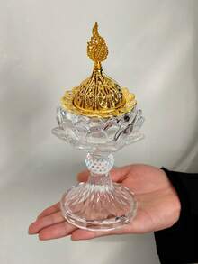 1个金色玻璃高香炉，水晶玻璃香炉 - 彩色 - 查看 11