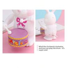 1pc Random Color Clockwork Drumming Rabbit Toy - Multicolor - View 12