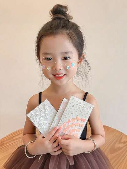 1pc Rhinestone Makeup Face Jewelry Butterfly Face Sticker, DIY Face Decor For Girls, Suitable For Party, Stage Performance