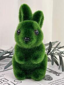 Easter Rabbit Green Foam Flocked Realistic 3D Moss Rabbit Craft Ornament, Garden Decor - Multicolor - View 10