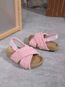 Kids Summer Sandals, New Fashion Open-Toe Princess Shoes, Soft Bottom Toddler Girls Slippers - Pink - View 3