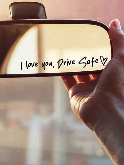 5 miếng dán trang trí gương chiếu hậu xe hơi đơn giản với dòng chữ "I Love You", dùng để trang trí tường phòng, cửa sổ, cốc, laptop, văn phòng phẩm, phụ kiện xe hơi.