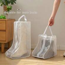 Multi-Size Waterproof Transparent Mesh Shoe Bags, Dust-Proof & Moisture-Proof Boot/Sneaker Storage Bags, Handheld Zipper See-Through Shoe Organizers For Sports, Travel