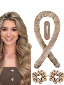 4pcs/Set Satin Heatless Curling Rods, Heatless Overnight Curling Wand Suitable For Long Hair, Heatless Curling Rods - Multicolor - View 10