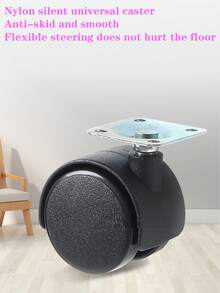 48mm/58mm 4pcs Black Swivel Casters, Heavy Duty, Suitable For Office Chairs, Desks, Computer Stands, Kitchen Racks, Furniture, Planters, And Various Flat-Bottom Household Items