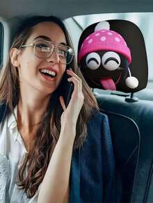 2 piezas de fundas de reposacabezas de coche de punto rosa, adecuadas para viajes, viajes diarios, decoración del interior del coche, suaves y cómodas, adecuadas para todas las estaciones, fáciles de limpiar, como regalo para familiares y amigos - 2 piezas - Ver 6