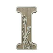 1 buc Literă din lemn sculptată cu motive florale, Decor de perete cu litere rustice din lemn, Plăcuță cu nume pentru cameră, Literă de perete cu flori sălbatice, Literă pentru decor de nuntă, Stil francez rustic, Decor pentru casă - 4,92 x 2,36-5,51 inci, Decorațiune cameră, Decor dormitor - Multicolor - Vizualizare 18