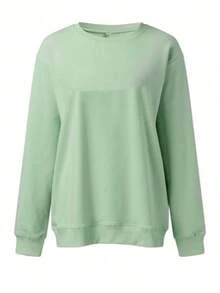 Plush Brushed Fleece Sweatshirt For Women - Relaxed Fit Fall Winter Top Women's All-Day Comfort Crew Neck Pullover - Soft Stretch Long-Sleeve Sweatshirt Wrap-Me-Up" Soft Crew Neck Sweatshirt | Women's Lazy-Day Essential (Multiple Hues) Dreamy Soft Crew Neck Pullover - Women's Versatile Casual Sweatshirt For Cool Days Women's Super Soft Crew Neck Sweatshirt - Warm Long-Sleeve Pullover (6 Colors) Relaxed Fit Brushed Fleece Sweatshirt - Women's Comfortable Fall Winter Top  Casual    Daily  Home - 綠色 - 查看 7