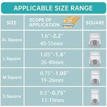 8/24 piezas Protectores de piso de silla de silicona cuadrados con fieltro, almohadillas antiarañazos y reductoras de ruido transparentes, adecuadas para el hogar, la oficina, la cocina, el comedor - Gris - Ver 3