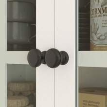 Kitchen Cabinet With Glass Doors, 2 Drawers, Sideboard, Dining Room Cabinet, Wood, 68 X 39.5 X 170 Cm, White - White - View 8
