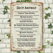 CIF BUY American Vintage "Do It Anyway" Metal Wall Sign 7.87x11.81 Inch, Rustproof Weatherproof Farmhouse Decor For Home Porch Garage Ba - Multicolor - View 3