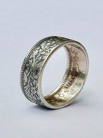 1st vintagering med snöflinga & frankmyntmönster, moderiktig design