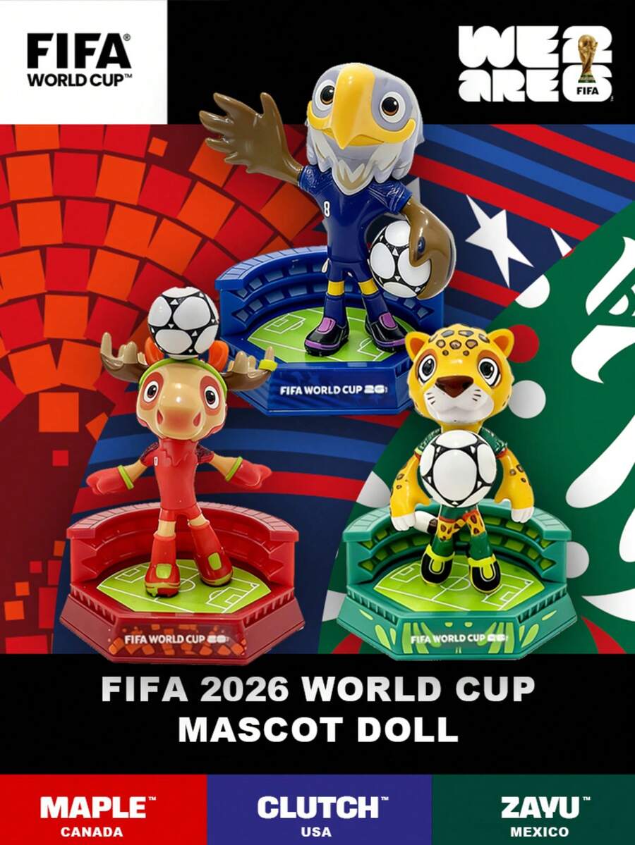 2026FIFA WorldCup Mascots, Figurines, Dolls, Collectible Toys, Statues - Official Licensed Genuine Product CLUTCH/MAPLE/ZAYU - WC2026 - (3 chiếc) - Xem 1