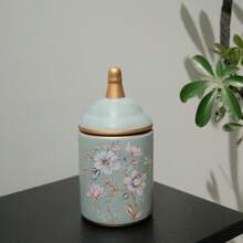 Tarro de almacenamiento de cerámica vintage, tarro de azúcar de cocina, tarro de té, tarro de té a prueba de humedad de esmalte, tarro de almacenamiento, decoración del hogar antigua, suministros de estudio - Multicolor - Ver 13