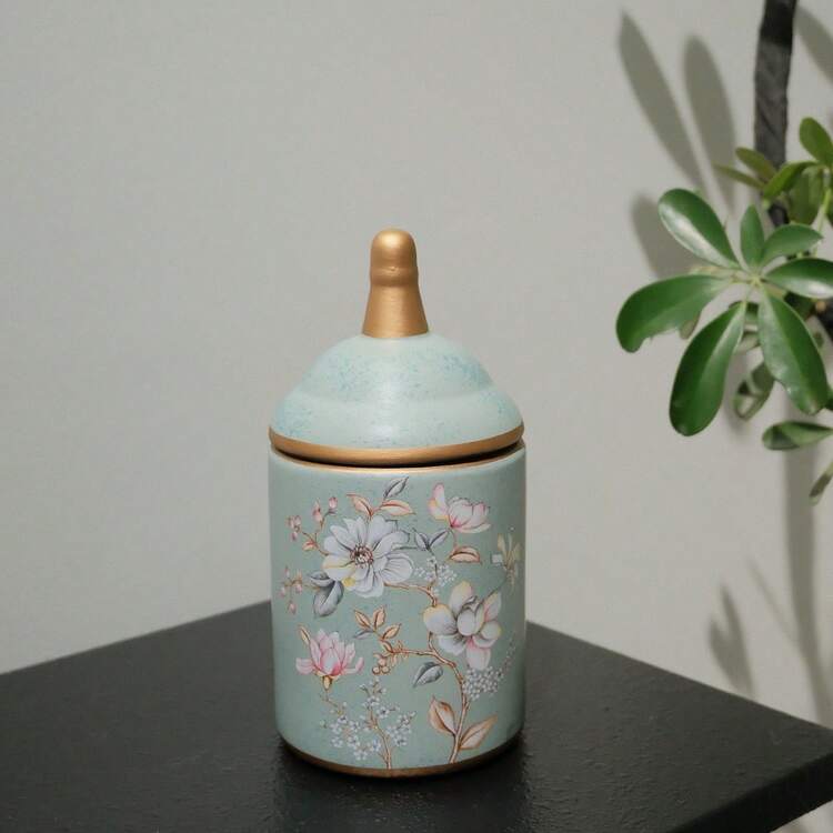 Vintage keramische voorraadpot, suikerpot voor in de keuken, theebus, vochtbestendige emaille theebus, voorraadpot, antieke woondecoratie, studiebenodigdheden - Veel kleurig - Bekijken 13