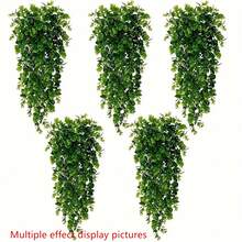 1/2/4pcs Artificial Eucalyptus Plants, Fake Hanging Fern, UV-Resistant Plastic Material, Suitable For Indoor/Outdoor Decor, Home Room Wall Decor, Wedding Patio Porch Decor, Valentine's/Birthday/Graduation Gift, Garden Decor, Outdoor Plants, Gardening, Fake Flowers
