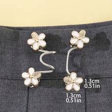 1/2/4对装花朵扣腰带，可拆卸腰夹，腰带配件，裤夹腰部收紧器 - 彩色 - 查看 11