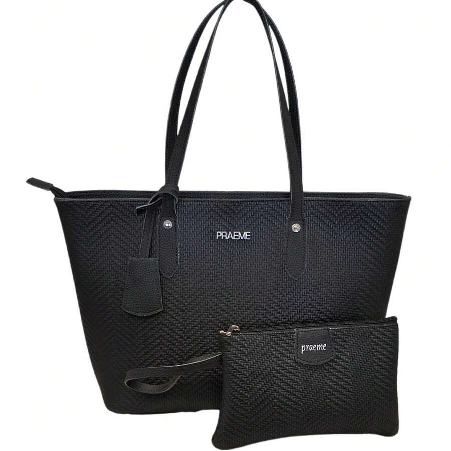 Large Women's Shoulder Bag Praeme Ideal For Everyday Use - Black - View 1
