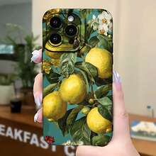 2026 nueva funda de teléfono esmerilada, funda de teléfono con estampado floral de limón para  17 15 Pro Max  17 14 Pro  17 13  Galaxy S23 S22 S21 funda de protección para teléfono, funda de pareja, regalo para novio novia, regalo de vacaciones - Azul Klein - Ver 5