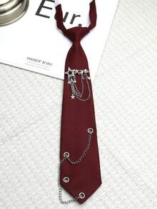 1pc Women's Tassel Chain Tie-Free Collar, Suitable For Casual, School, Street, And Daily Wear