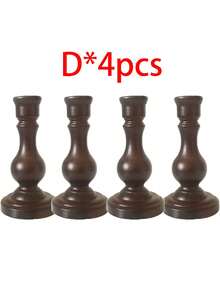 1 件/2 件/3 件/4 件复古乡村铜色木质烛台,罗马柱设计烛台,适用于卧室、客厅、桌面装饰、复古旅馆/酒店装饰、烛光晚餐道具、婚礼装饰、教堂、咖啡厅、节日/派对装饰 - 彩色 - 查看 30