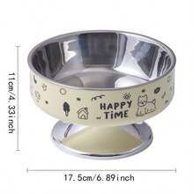 1pc Pet Elevated Bowl, Anti-Spill & Neck Protection, Large Capacity Pet Bowl With Cute Cartoon Design, Suitable For Cats And Small Dogs - Multicolor - View 15