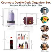 2Pack Makeup Organizer Storage, Large Capactiy Acrylic Bathroom Organizer, Clear Cosmetics Organizer Bins With Division Board For Vanity, Skincare, Countertop Storage And Display Case,Clear - thông thoáng - Xem 4
