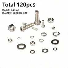 320Pcs Screws An Head Screws Nuts Bolts Assortment Kit M2 M2.5 M3 M4 M5 Metic Nut And Bolt Assortment - Multicolor - View 5