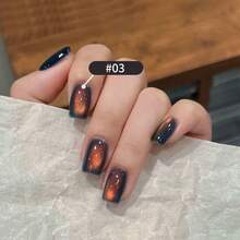 10毫升/瓶 秋冬磁性猫眼指甲油凝胶，2026新款闪粉火焰紫金红猫眼指甲油凝胶，法式美甲，红色美甲，圣诞美甲 - 彩色 - 查看 8