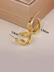 Pendientes de aro de estilo retorcido dorado vintage para mujeres - Nuevos Lanzamientos 2025, de lujo, Elegante joyería para las orejas - Dorado - Ver 4