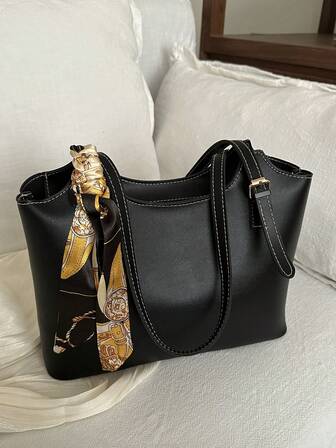 Nueva bolsa de hombro versátil y de alta gama para mujeres, bolso de tote espacioso y portátil, bolso de tote de hombro de unicolor adecuado para citas, compras, trabajo y viajes