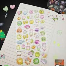 1 pieza Pegatina 3D con relieve de diamante, pegatina 3D de cristal adhesiva fuerte con lindos animales como gatos y perros, pegatina decorativa hecha a mano, nueva pegatina de estilo de dibujos animados adorable al estilo INS - se puede usar para decorar diarios, fundas de teléfono, escritorios, habitaciones, tapas de portátiles, etc. - Multicolor - Ver 9