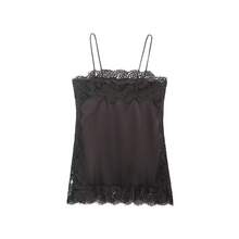 DEEKA Summer New Women's Fashion Elegant Satin Lace Blouse - Coffee Brown - View 6