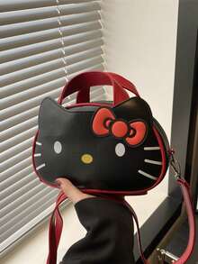 Bolsa Mini Sanrio Hello Kitty Primavera/Verão 2025 - Design de Desenho Animado Fofo, Couro Lacado Brilhante, Moda e Estiloso, Adequado para Adolescentes e Mulheres Jovens. Multifuncional 2 em 1, Pode Ser Carregada na Mão ou Usada Transversal. - Multicolorido - Visão 9