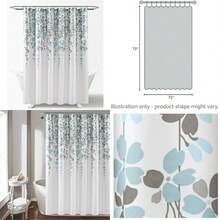 Decor - Cortina de Ducha de Flores lloradas, 72 x 72 Pulgadas, Azul y Gris(Azul y gris) - Multicolor - Ver 1