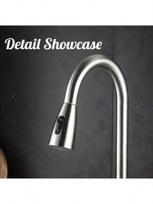 1个现代银色304不锈钢多功能水龙头，多种出水模式，适用于浴室洗手盆、阳台、洗衣房、卫生间、厨房水槽，可伸缩，适用于家庭、餐厅、酒店 - 彩色 - 查看 8