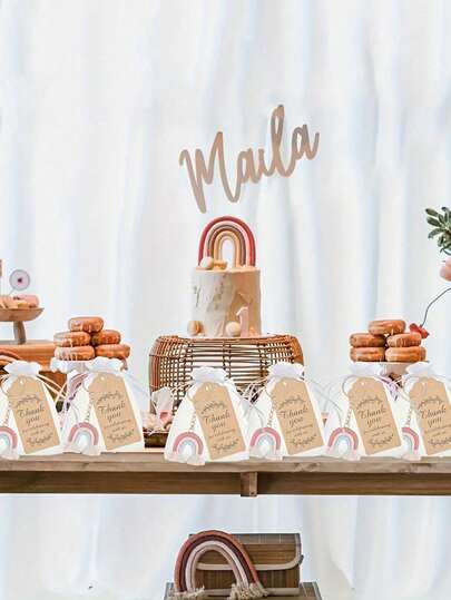 15件/5套，波西米亚风彩虹编织钥匙扣派对礼品套装 - 包括35个手工钥匙扣、5个麻布礼品袋、5张感谢卡，适合新娘派对、生日、单身派对和各种庆祝活动。