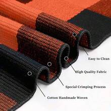 Fall Buffalo Plaid Check Rug Outdoor Doormat 27.5 X 43 Inches Washable Woven Outdoor Indoor Welcome Mats For Front Door/Farmhouse/Entryway/Home Entrance Black And Orange Outdoor Rug,One-Size,OrangeandBlack24inchx38inchRectangular - 橙黑相間 24 英吋 x 38 英吋長方形 - 查看 8