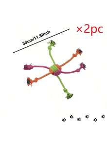 这款耐用且耐咬的互动绳索玩具专为狗狗设计——色彩鲜艳的耐咬绳索，饰有绿色和橙色流苏，非常适合户外活动和牙齿护理，也是送给爱犬的绝佳新年礼物。