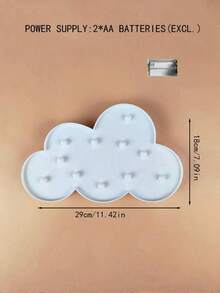 1 pieza Luz de noche con forma de nube creativa con LED, lámpara decorativa de pared, adecuada para fiestas y celebraciones - Nubes - Ver 9