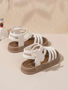 Girls' Roman Sandals, New Spring/Summer 2026 Collection, Korean Fashion, Summer, Little Girls' Princess Shoes - White - View 4