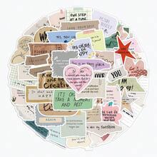 50pcs Inspirational English Phrase Stickers For Scrapbooking, Luggage, Notebook, Water Bottle, Phone Case, DIY