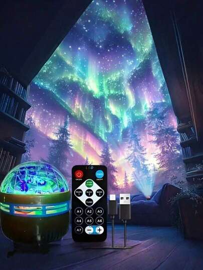 Creative Galaxy Starry Sky Projector - Features 7 Color Patterns & Remote Control, USB Powered, Suitable For Bedroom Nightlight, Adult Game Room, Home Theater, Ceiling, Room Decor, Valentine's Gift, Camping, Wedding Decoration