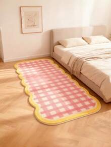 1pc Soft Faux Wool Rug, Rectangular Plaid Pattern Rug, Fluffy & Soft, Suitable For Bedroom, Can Be Used As Decorative Rug, Bedside Home Decor Rug, Washable, Home Decor Faux Wool Rug, Holiday Decor Rug - Multicolor - View 8