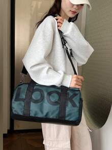 Large Capacity Lightweight Travel Sports Gym Bag, Luggage Backpack, Yoga Bag, Short Trip Bag, Fashionable Cylindrical Gym Bag - Multicolor - View 7